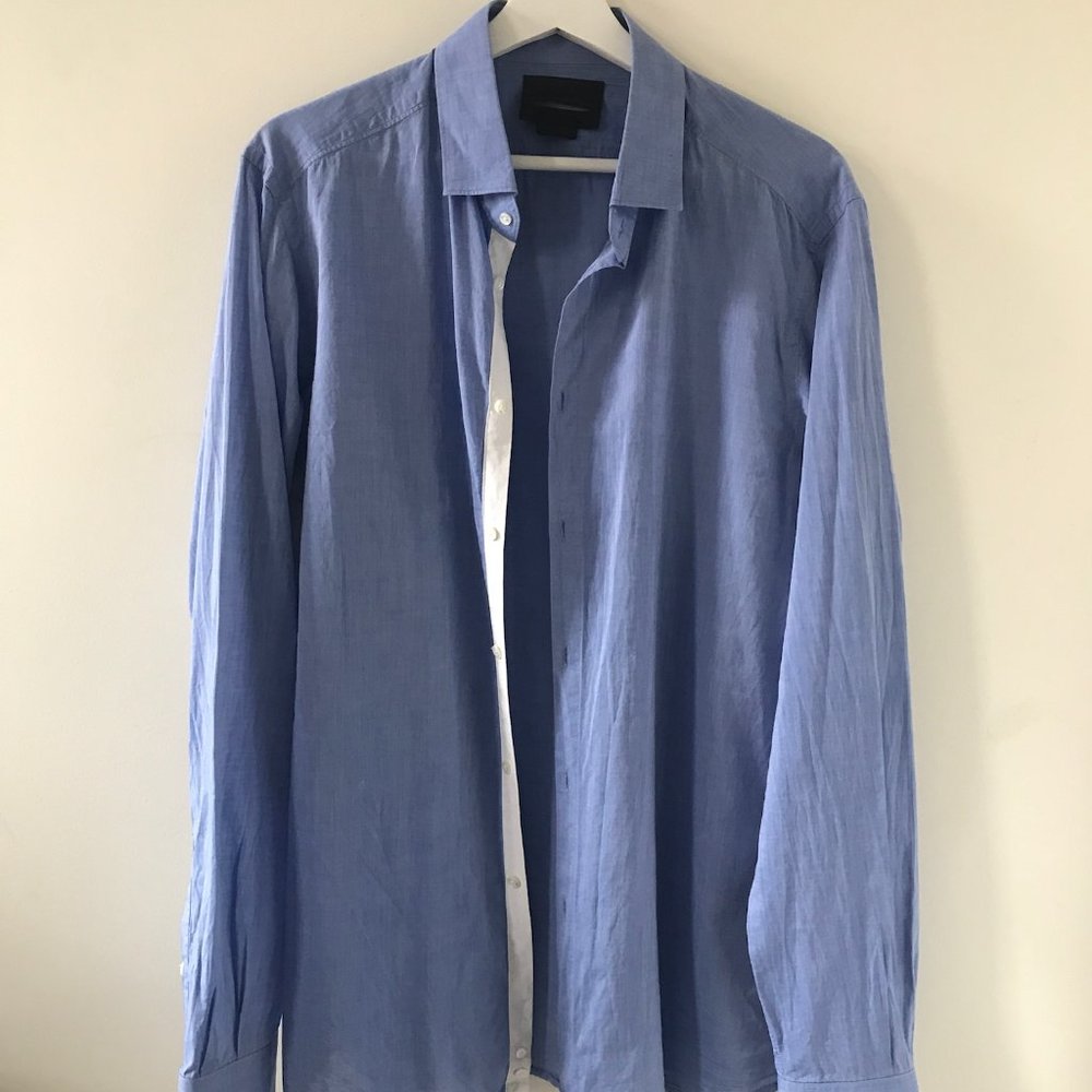 Diesel Black Gold Mid Blue End Casual Dress Shirt